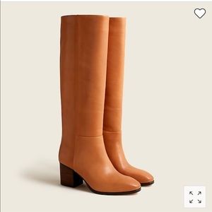 J Crew Sadie Knee High Boots In Leather BA567 rotates wheat  new
